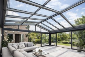 kış bahçesi cam sistemleri modern cam çatı alüminyum doğrama uygulaması