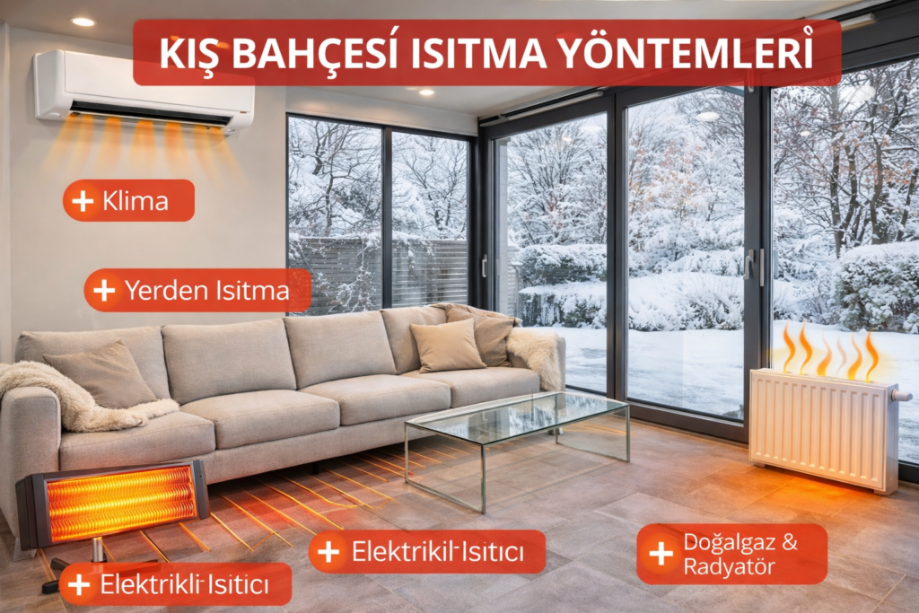 Kış bahçesi ısıtma yöntemleri ile cam kapalı alanın ısıtılması