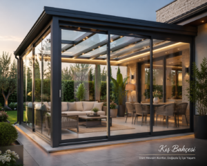 İpsala kış bahçesi modern alüminyum cam sistem bahçe uygulaması