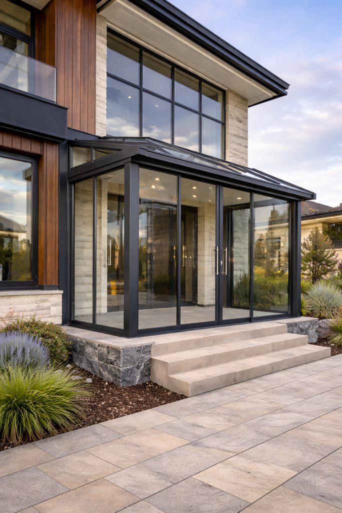 kış bahçesi uygulaması modern cam kış bahçesi