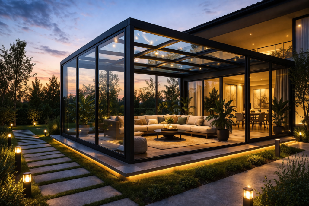 Arnavutköy kış bahçesi cam tavanlı modern sistem Nur Kış Bahçesi