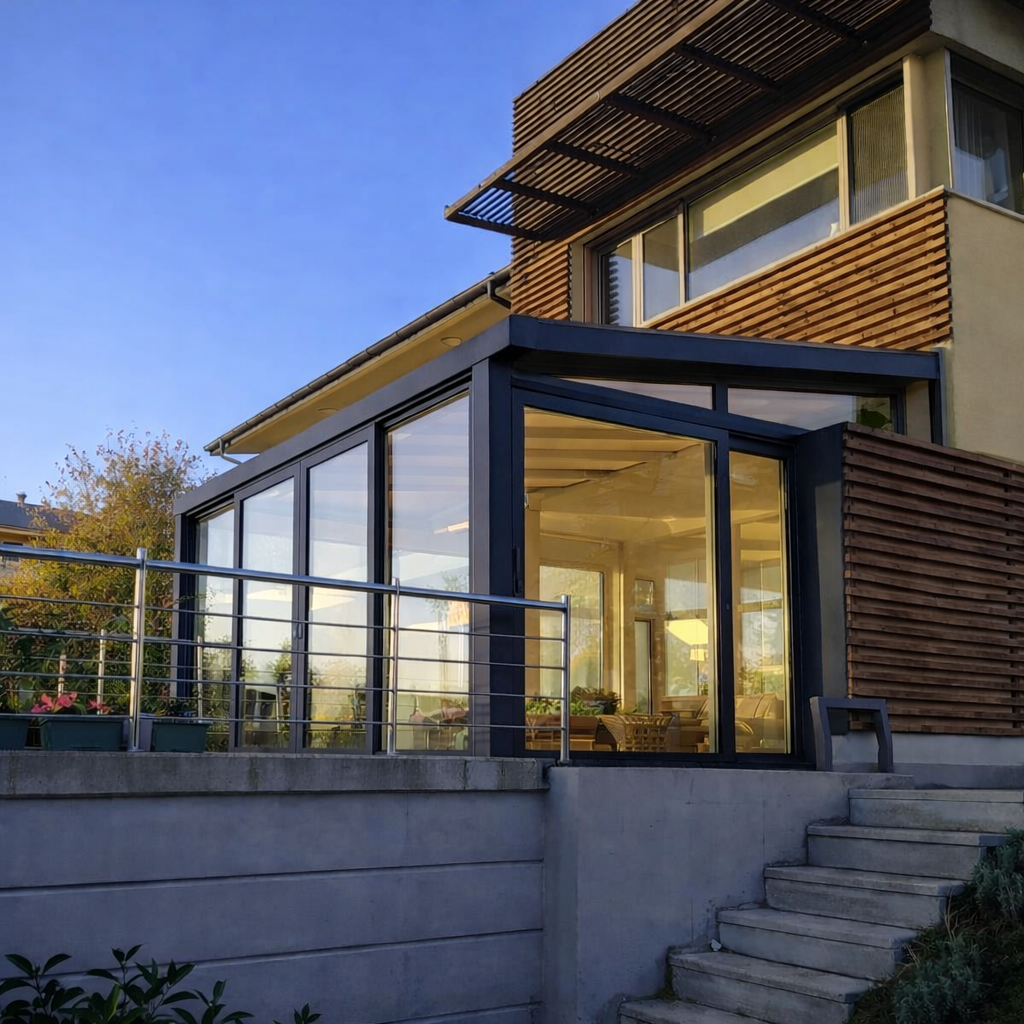 Ömerli kış bahçesi modern cam kaplama villa uygulaması Nur Kış Bahçesi