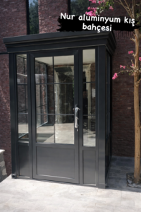 Villa giriş cam rüzgarlık sistemi alüminyum doğrama