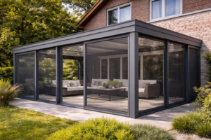 kış bahçesi sineklik sistemi modern villa cam kapama kış bahçesi uygulaması