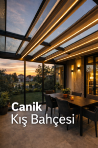 Canik kış bahçesi açılır kapanır tavan pergola LED sistem