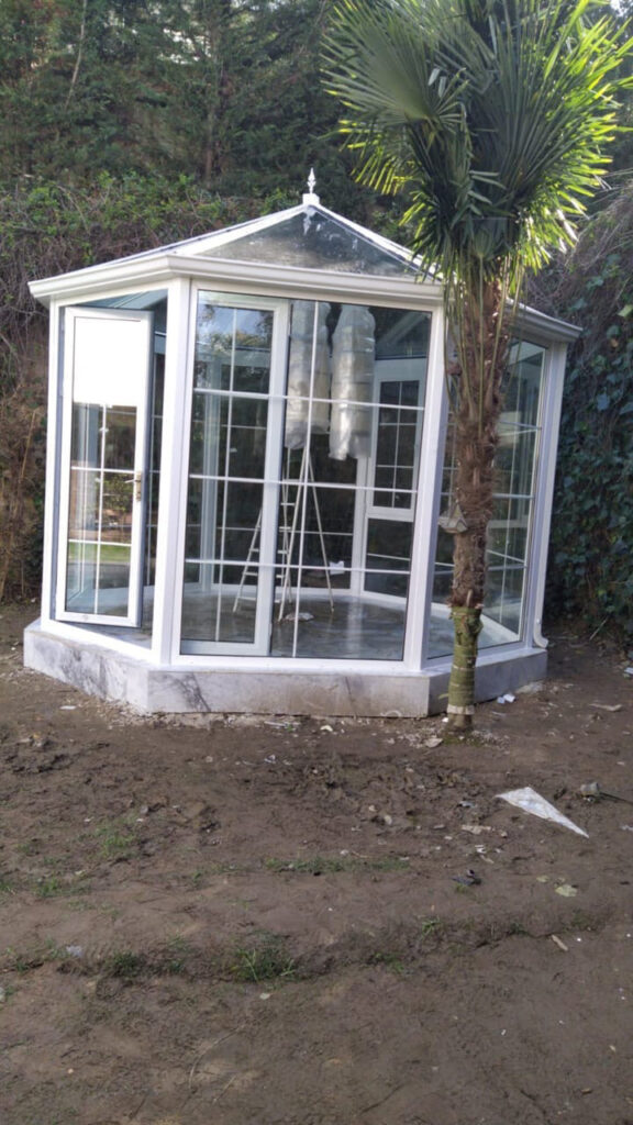 6gen yuvarlak kış bahçesi modeli bahçede bağımsız kurulum