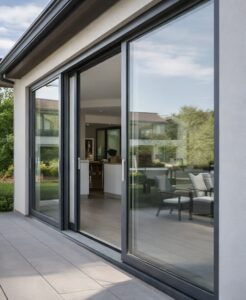 hebe schiebe sürme kapı sistemi teras ve bahçe geçiş uygulaması geniş camlı