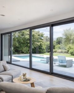 hebe schiebe sürme kapı sistemi geniş camlı kış bahçesi uygulaması