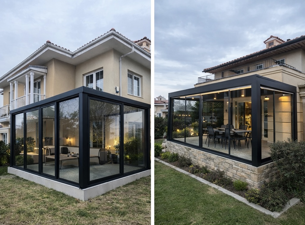 Beyoğlu kış bahçesi modelleri modern cam ve villa kış bahçesi uygulamaları