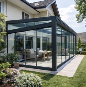 izmir çeşme villa kış bahçesi cam sistem modern teras kapama