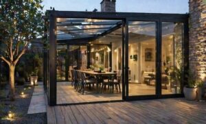 Dursunbey kış bahçesi cam tavanlı modern pergola sistemi
