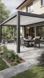 veranda kış bahçesi pergola tavanlı modern model