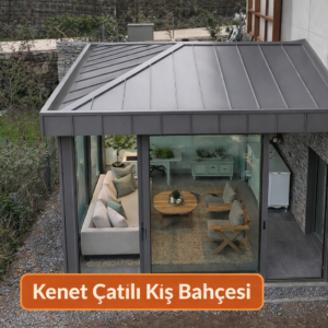 kenet çatı kış bahçesi modern alüminyum cam sistem villa uygulaması