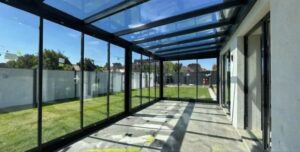 Gönen cam tavan kış bahçesi alüminyum modern veranda sistemi