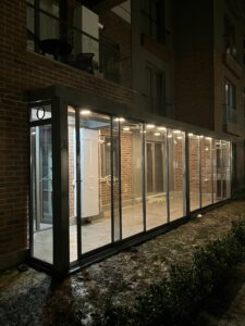 teras kapama cam sistem modern kış bahçesi uygulaması