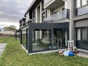 Dış mekan kış bahçesi cam sistemli 