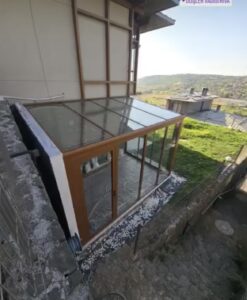 izmir foça eğimli cam çatı kış bahçesi teras kapama sistemi