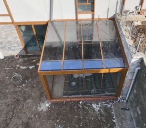 modern cam kış bahçesi köşe tasarım alüminyum sistem