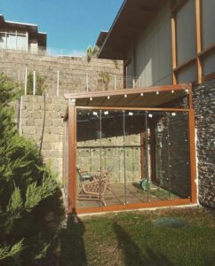 Osmangazi pergola sistemi ahşap görünümlü kış bahçesi uygulaması
