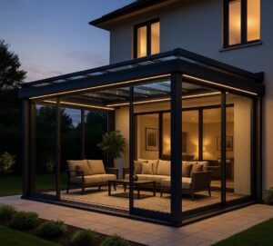 Beşiktaş’ta modern cam kış bahçesi uygulaması