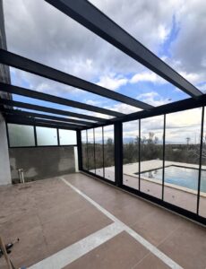 Gelibolu pergola kış bahçesi sürgülü cam sistem modern kış bahçesi teras kapama