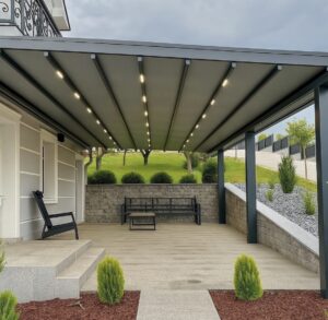 bioklimatik pergola teras kapama motorlu açılır tavan sistemi