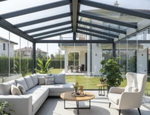 Beykoz kış bahçesi cam tavanlı modern veranda sistemi