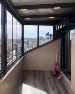 Üsküdar sandviç panel kış bahçesi teras kapama farklı açı