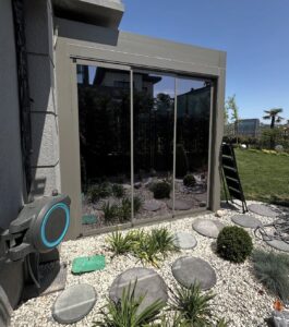 Hadımköy sürgülü cam sistemli kış bahçesi uygulaması