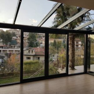 Orhaneli cam kış bahçesi modern şeffaf kış bahçesi sistemi