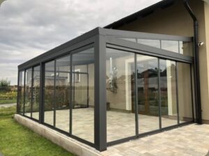 Lalapaşa kış bahçesi modern alüminyum cam kapama sistemi
