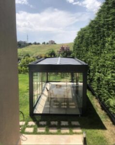 Zekeriyaköy kış bahçesi cam sistem modern villa uygulaması