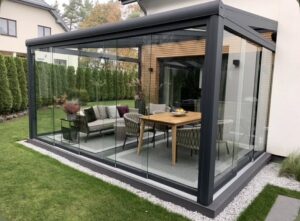 Gürsu cam kış bahçesi şeffaf kış bahçesi modern kış bahçesi sürgülü sistem