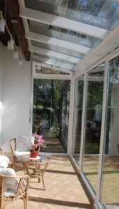 Keles kış bahçesi veranda cam kapama sistemi şeffaf kış bahçesi