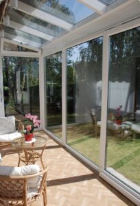 Keles kış bahçesi cam kapama sistemi modern kış bahçesi modeli