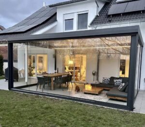Silivri modern cam kış bahçesi sürgülü sistem