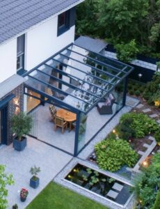Susurluk kış bahçesi pergola sistemi cam kaplama modern veranda uygulaması