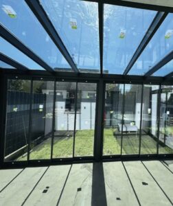 İvrindi kış bahçesi cam tavanlı alüminyum sistem modern veranda uygulaması