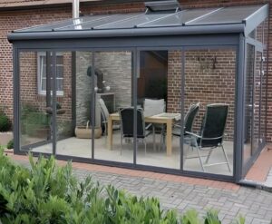 Aladağ kış bahçesi cam kapama veranda sistemi