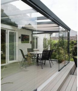 Karataş kış bahçesi cam kapama teras sistemi