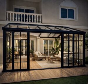 Saimbeyli kış bahçesi villa cam kapama sistemi