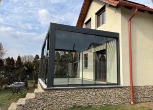 Kahta kış bahçesi modern cam sistemli veranda kapama