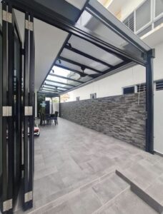 Tut kış bahçesi modern cam sistemli veranda kapama