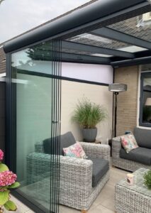 Basmakçı kış bahçesi modern cam sistem