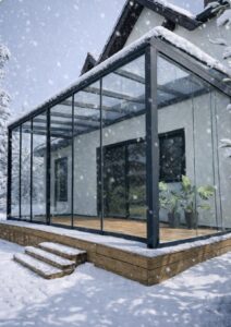 Bayat kış bahçesi cam tavanlı sistem