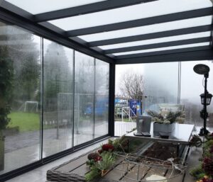 Sandıklı kış bahçesi cam sistem kapalı teras modeli