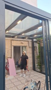 bahçe tipi cam kış bahçesi su yalıtımı