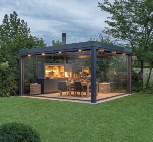 Hamamözü kış bahçesi modern pergola sistemi