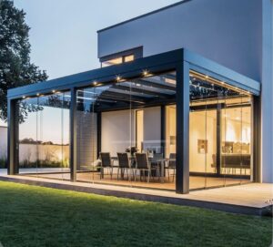 Çankaya modern pergola ve cam kış bahçesi sistemi