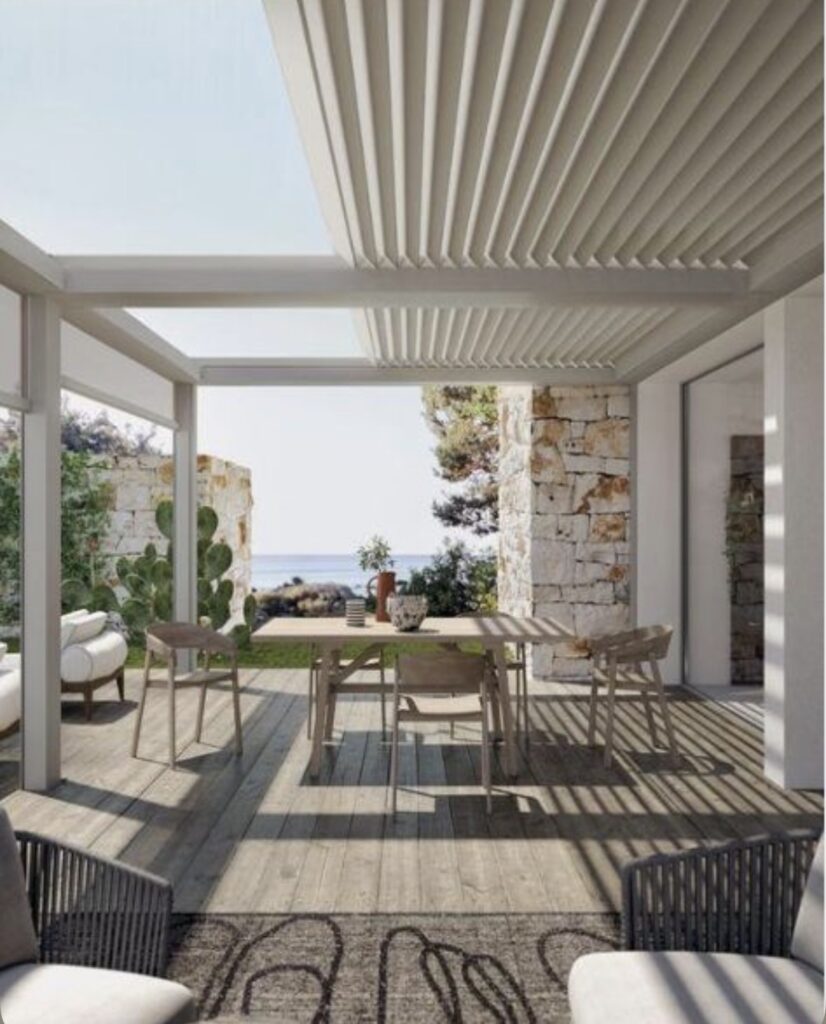 Açılır kapanır kış bahçesi modeli ve modern pergola sistemi
